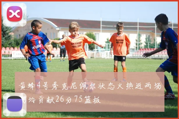 黄蜂4号秀克尼佩尔状态火热近两场场均贡献26分75篮板